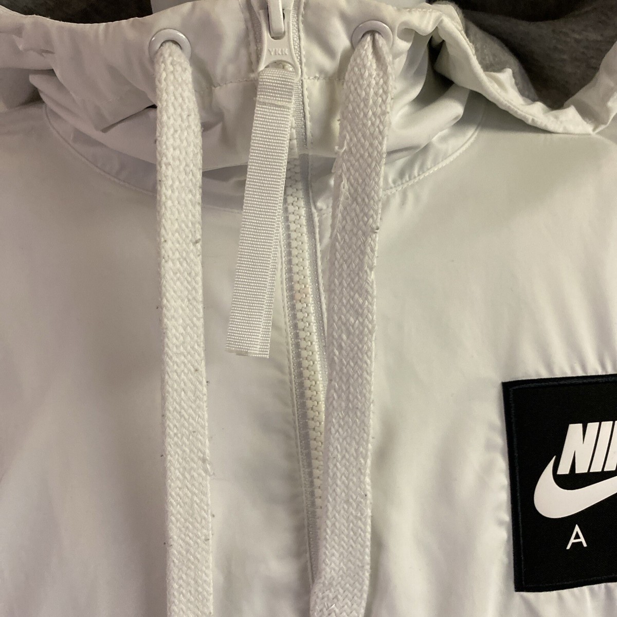 Nike Air Jacket Zip Up Windbreaker Womans Lined Hoodie White Nike Air Jacket Zip Up Windbreaker Womans Lined Hoodie White