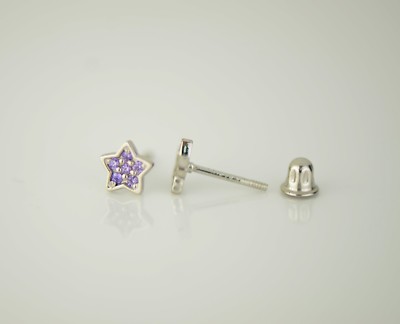 Ohrstecker 14 Karat Weißgold CZ Stern