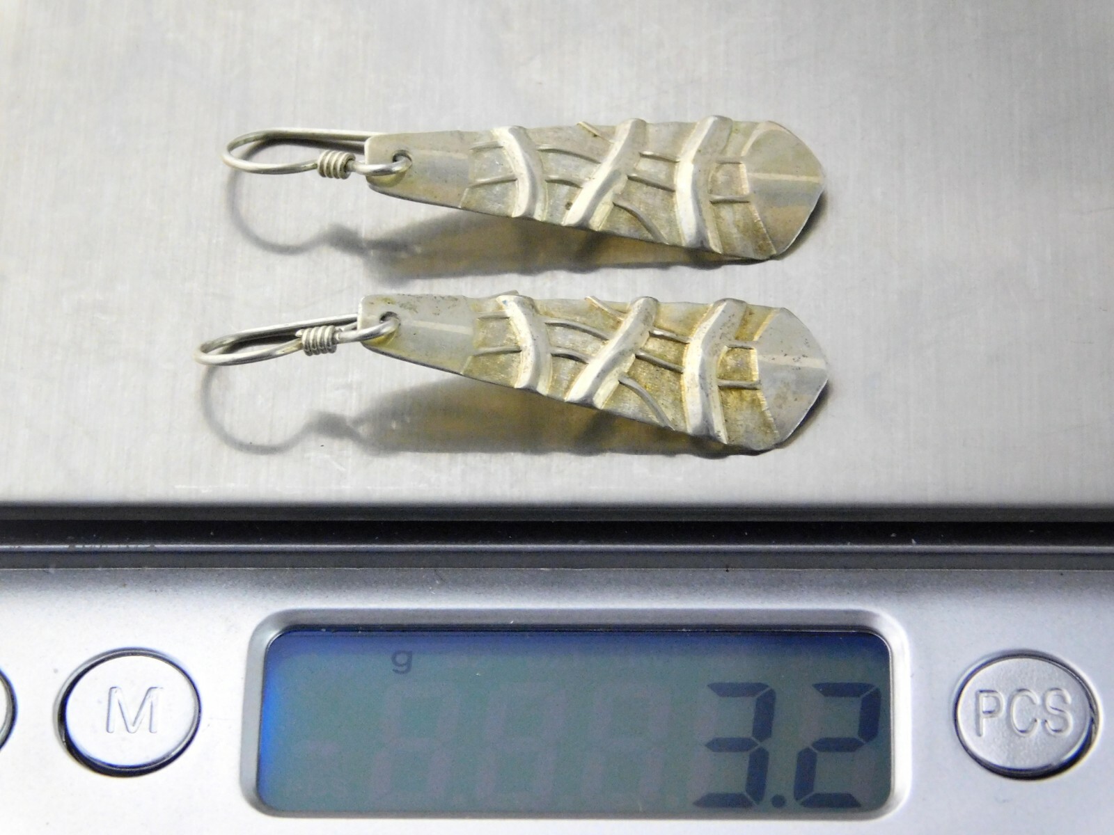 Artisan Signed Sterling Silver Dangling Earrings … - image 12