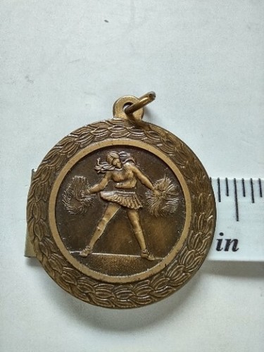 Cheerleader Pompon Medaille Anhänger Bronze Rohling Rückseite Metall markenlos - Bild 10 von 10