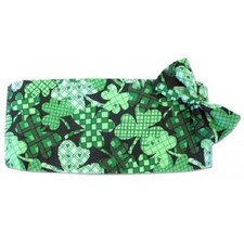 Lucky Shamrocks Cummerbund and Bowtie Set