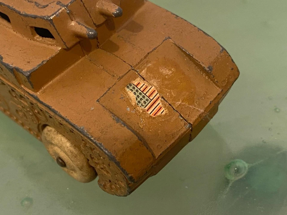 Barclay Manoil Lead Soldier TANK 4562 Military Vehicle BV57  Orig Wheels Turret - Image 4 of 4