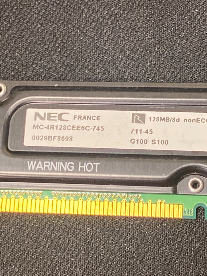 HP 1818-8013 128mb RDRAM Pc700 Non-ECC RIMM Memory NEC MC-4R128CEE6C-745 - Image 3 of 4