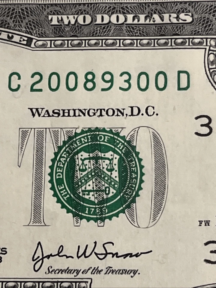 2003 A Six Consec SN 2008 Year Notes $2 UNC Notes Philadelphia District OGP - Image 2 of 4