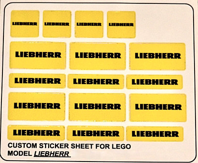 Custom Aufkleber Sticker für  Liebherr gelb 2x2, 2x4, 1x4 Replacement Sticker
