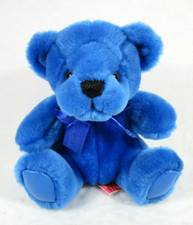 First  Main Blue Rainbow Teddy Bear w/ Vinyl Feet - Ribbon 7" Plush Toy