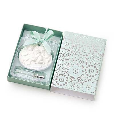 HERVIT MEDAILLON SET ENGEL KREIDE WEISS MIT RAUMDUFT SANDALE 