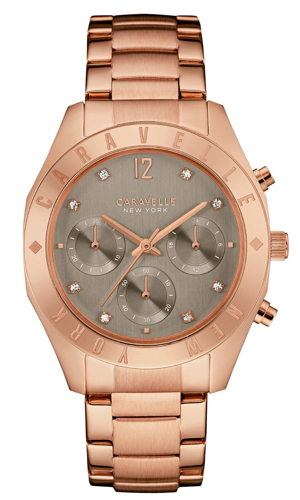 Caravelle New York 44L190 Women's Analog Chronoggraph Watch Rose