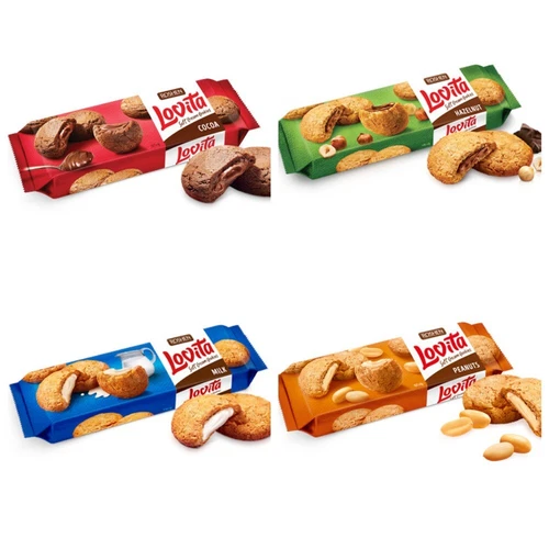 Ukrainian Sweets ROSHEN Soft Cream Cookies LOVITA Cocoa Hazelnut Milk Peanuts