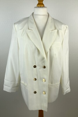 True Vintage ESKA Vienna Damen Gr. 46 Blazer wollweiß weiß Jacke Jacket 903