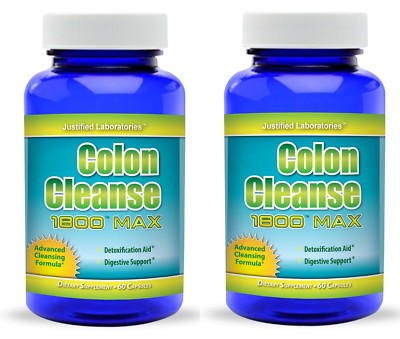 2 x Super Colon 1800 Cleanse Maximum Body Cleansing Detox Weight Loss Diet Pills