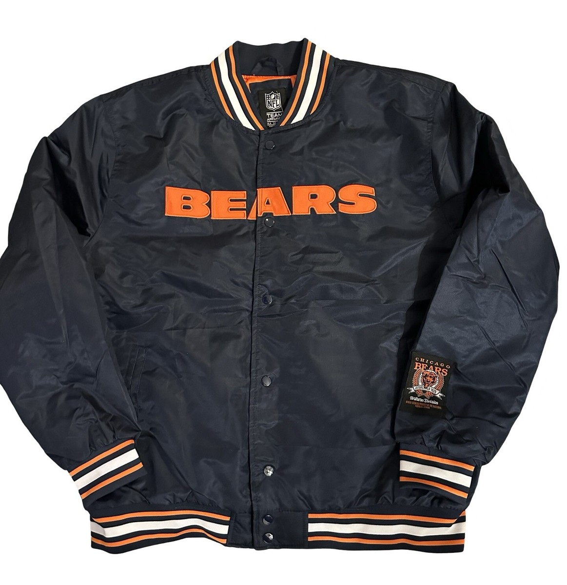 Chicago Bears NFL ULTRA GAME Satin Bomber Jacket Men's XL