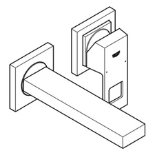 GROHE 2-hole wall-mounted mixer Eurocube 19895 19895DC0 supersteel