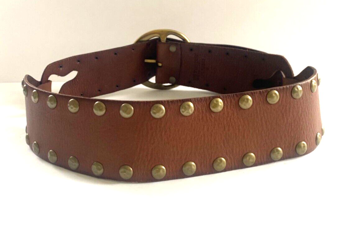 Vintage LP Linea Pelle Brown Studded Leather Belt Size M | eBay display picture 2