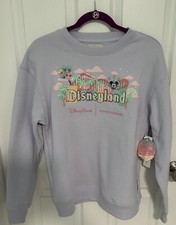 NWT Disney Stoney Clover Disneyland Marquee Coaster Lavender Sweatshirt - SMALL