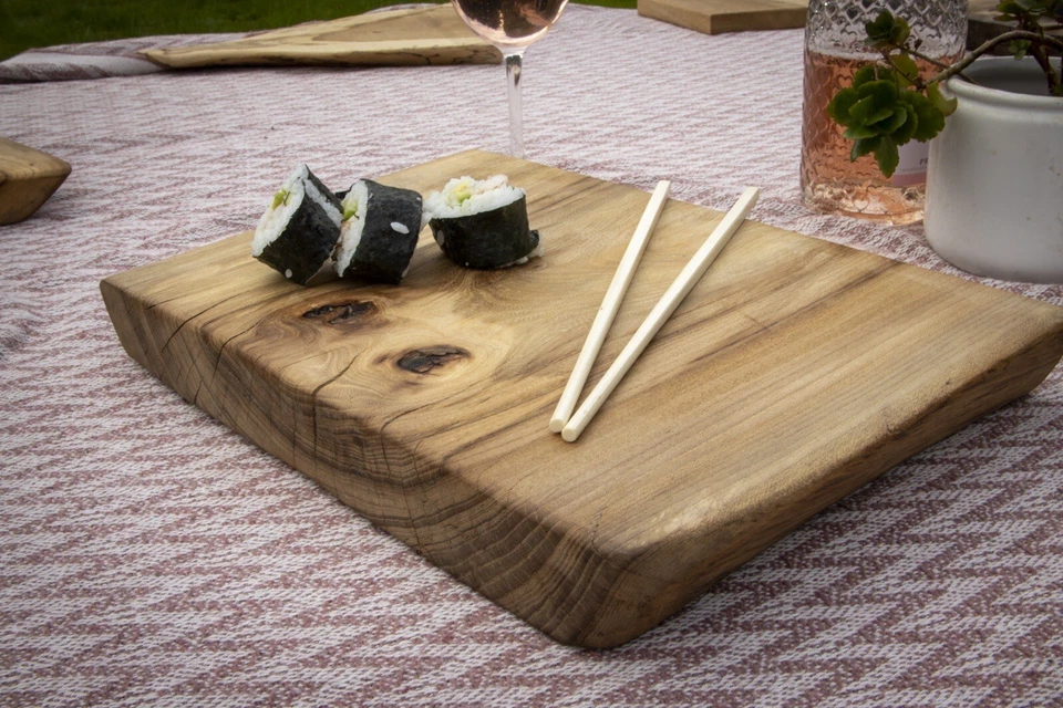 Set Of Three Elm And Epoxy Charcuterie Chopping Block Serving Board Resin Inlay - Image 4 of 4