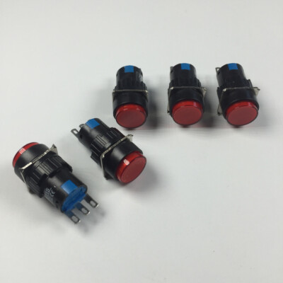5pcs Round Type Self-locking 3 Pins Indicator Light Lamp #D7