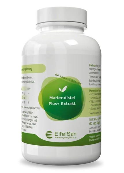 Mariendistel Extrakt - 60 Kapseln 80 % Silymarin - Ohne Zusatzstoffe - Eifelsan-image