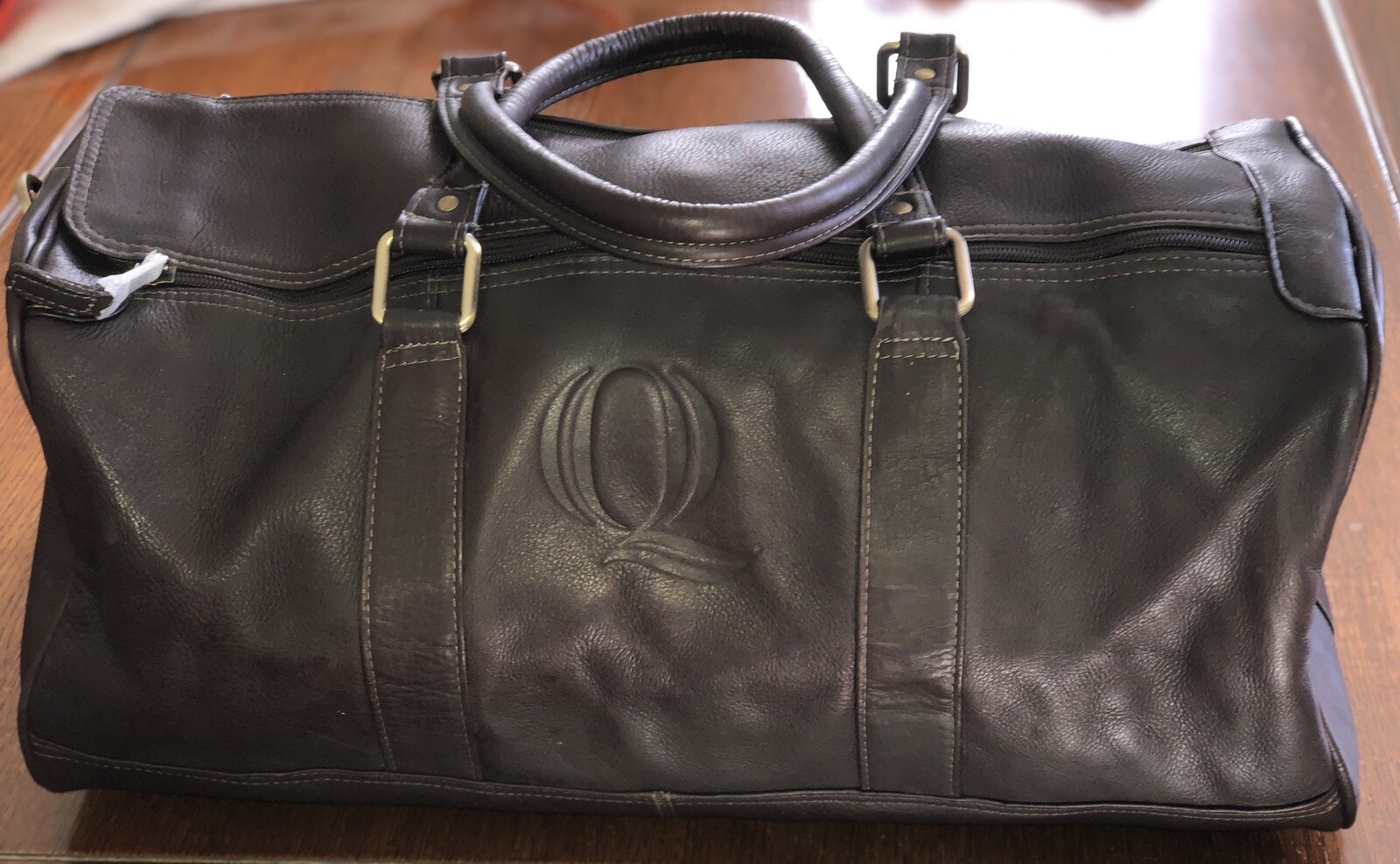 Clava Simple Leather Gym Duffle Shoulder Top Handle Travelin