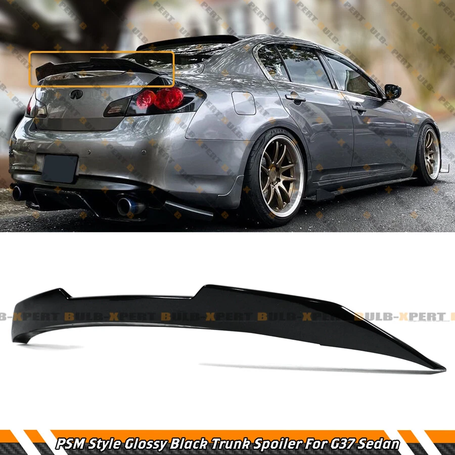 PSM GLOSS 黑色 HIGHKICK DUCKBILL TRUNK SPOILER 适用于 2009 - 2013 INFINITI G37 SEDAN — 第 2/4 张图片