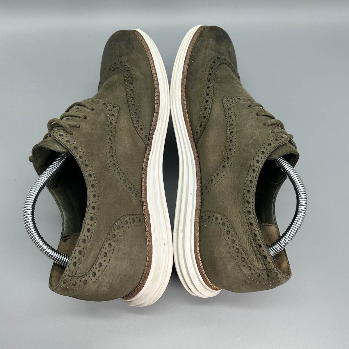 Cole Haan Lunargrand Mens 10 Green Suede Wingtip Oxford Shoes C11512 Sneaker Cole Haan Men main image 4