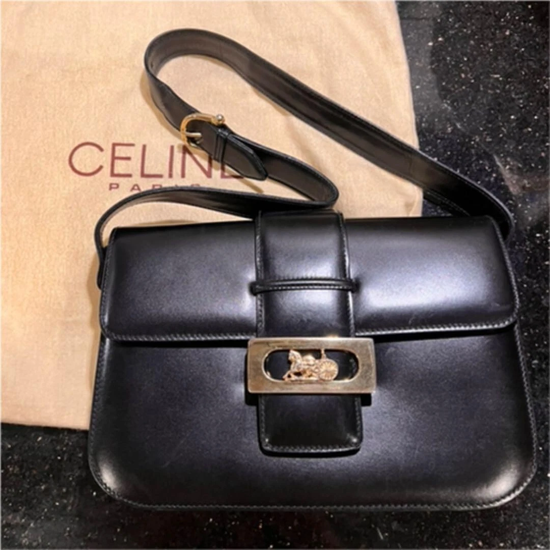 Celine Authentic Vintage Horse Carriage Crossbody Bag