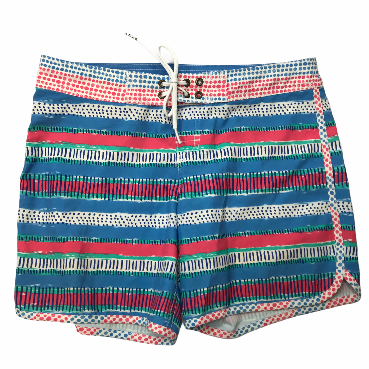 ROXY Girl's Size 12 Large Board Shorts Blue White Pink Stripe