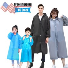 Adult Raincoat Men Women Kid Rain Coat Hooded Waterproof Jacket Poncho