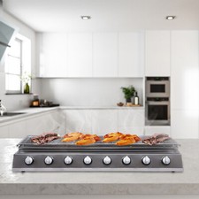 LPG Barbecue Grill 8 Burner BBQ Gas Grill Stainless Steel LPG Tabletop Gas Grill