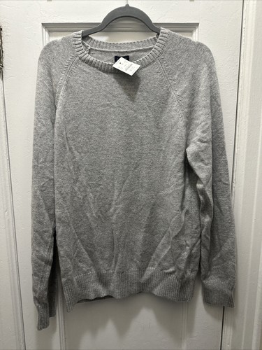 J. Crew Men's Size Large Pullover Sweater Crew Neck Poly/Wool Blend Gray Classic - 第 1/8 張圖片