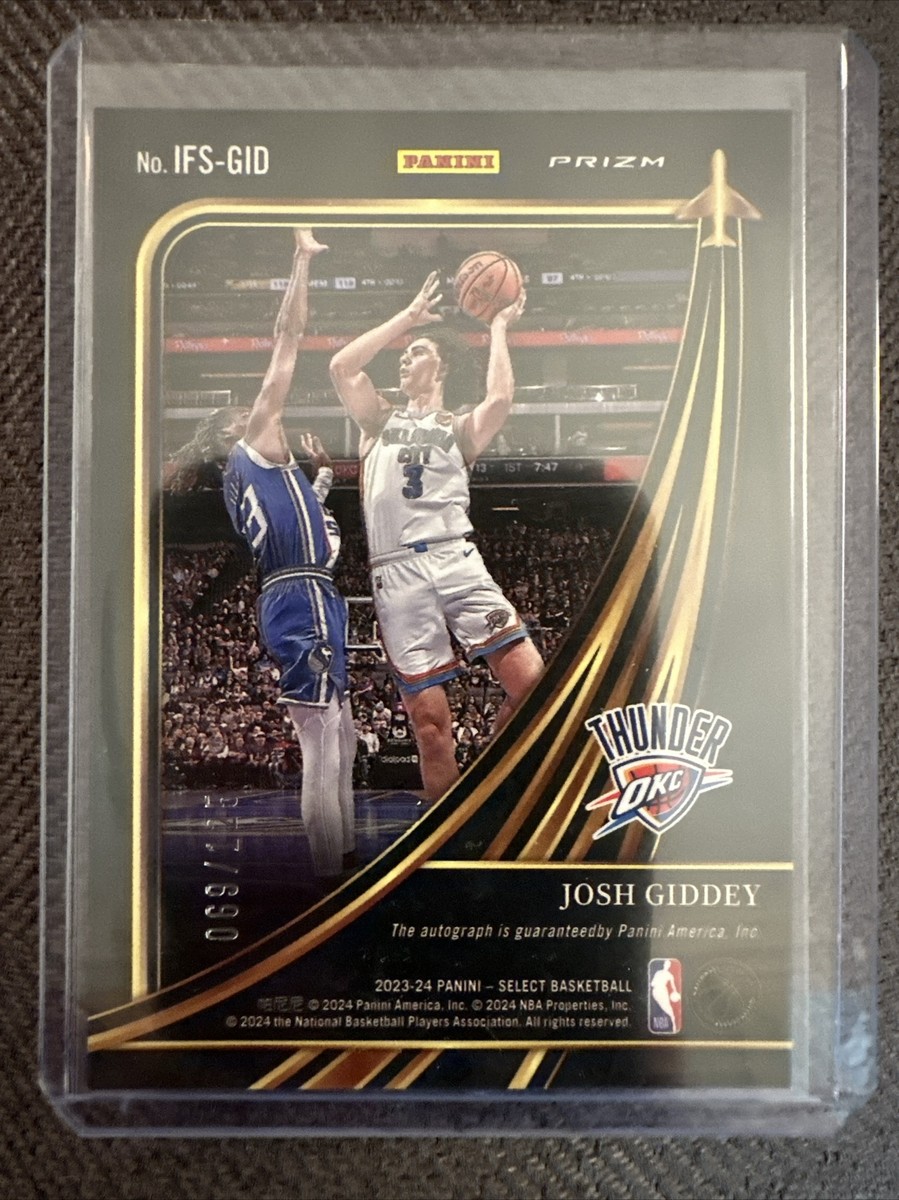 2023-24 Panini Select Josh Giddey AUTO In Flight NUMBERED 69