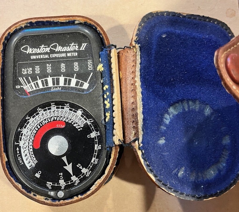 Weston Master II Camera Universal Exposure Light Meter w Leather Case VINTAGE 