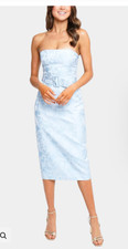 New! Amanda Uprichard Strapless Fae Midi Artic Blue Sz M $260