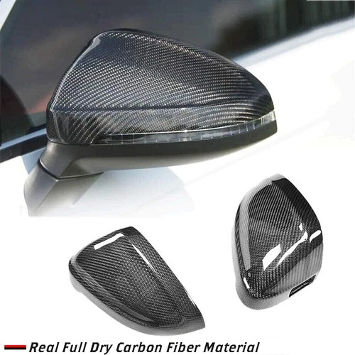 Real Carbon Fiber Side Mirror Cap Cover Audi B9 A4 S4 S5 RS5 W/Assist 2017-2021