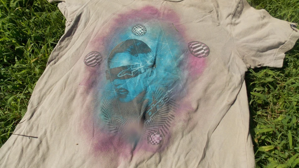 Camiseta Alpinestars Para Hombre Pequeña Azul Tostado Y2K Patinaje Motociclista Retro Moto Slim Foto 4 de 4