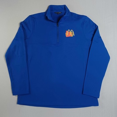 ジャージ MCD 5 Vtg McDonalds 1/4 ZIp Pullover Sweatshirt Mens Large Blue Employee