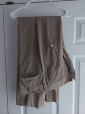 1950s Korean War Era Khaki Chinos Button Fly Straight Leg Pants 32x33 Distressed