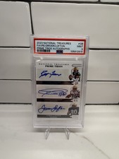 2023 Panini National Treasures Prime Trios Favre Driver Lofton Triple Auto PSA 9