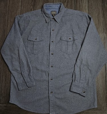 Mens C. E. Schmidt Workwear Long Sleeve Gray Button Up Shirt Size Large