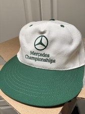 Vintage Mercedes Benz Hat Men Strapback White Championships Texace 90s Usa