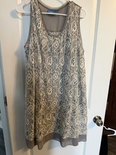 Simply Vera Vera Wang Women's Sleeveless Shift Dress With Lace Detail, Size XL