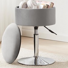Taburete otomano ajustable Rucuken gris tocador taburete silla de tocador para sala de maquillaje