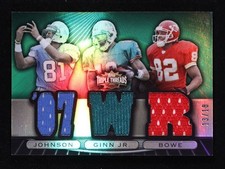 2007 Topps Triple Threads Emerald Relic Combos #43 TRC Johnson Ginn Bowe 13/18