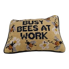 Busy Bees At Work Decorative Small Pillow Needlepoint