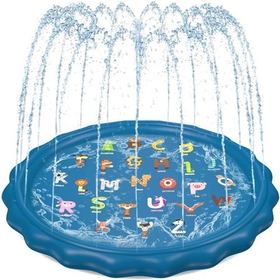 Splash Pad Sprinkler for Kids 60'' Splash Play Mat Outdoor Water Toys Inflatab...