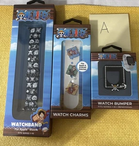 1 Anime Apple Black Watch Band Fits Series 1-10 3 Piece W/ Bumper Charm Lot Of 3