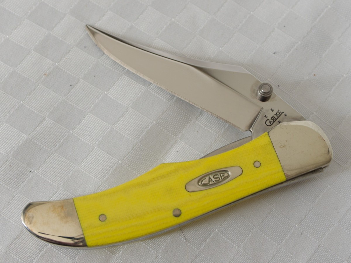 Case XX Yellow 101265LC SS Mid Folding Hunter Knife - Great