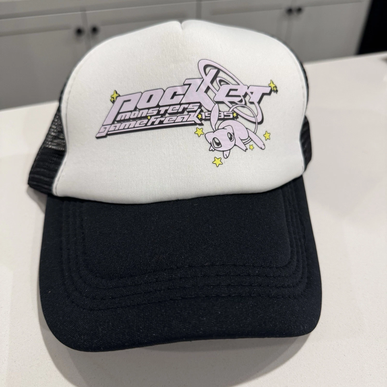 Very Rare Pokémon Pocket Monsters Gamefreak Mew Black Pink Trucker Hat By MQZI
