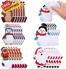 Outus 30 Pieces Christmas Notepad Winter Theme Self Sticky 3x3 inches, White 