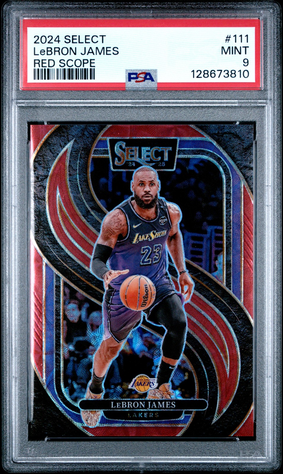 2024 PANINI SELECT RED SCOPE #111 LEBRON JAMES 110/249 PSA 9